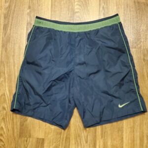Vintage 90s Nike Shorts Men Small Blue Lined Swim Trunks White‎ Tag